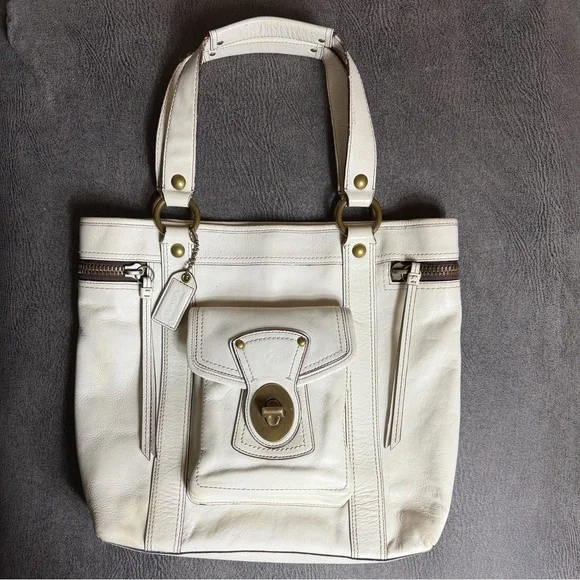 Coach Legacy 65th Anniversary Gigi Tote White Leather Shoulder Bag | 10650 - Picture 1 of 16